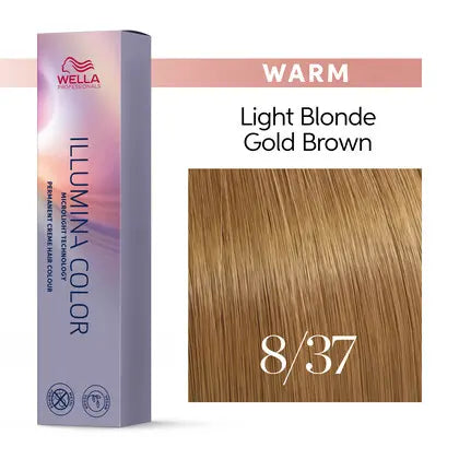 Wella Illumina 8/37 Lysblond Gylden Brunlig 60 ml