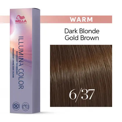 Wella Illumina 6/37 Mørkeblond Gylden Brunlig 60 ml