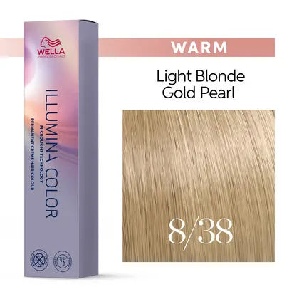 Wella Illumina 8/38 Lysblond Gylden Perle 60 ml