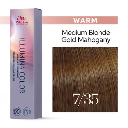 Wella Illumina 7/35 Mellemblond Gylden Mahogni 60 ml