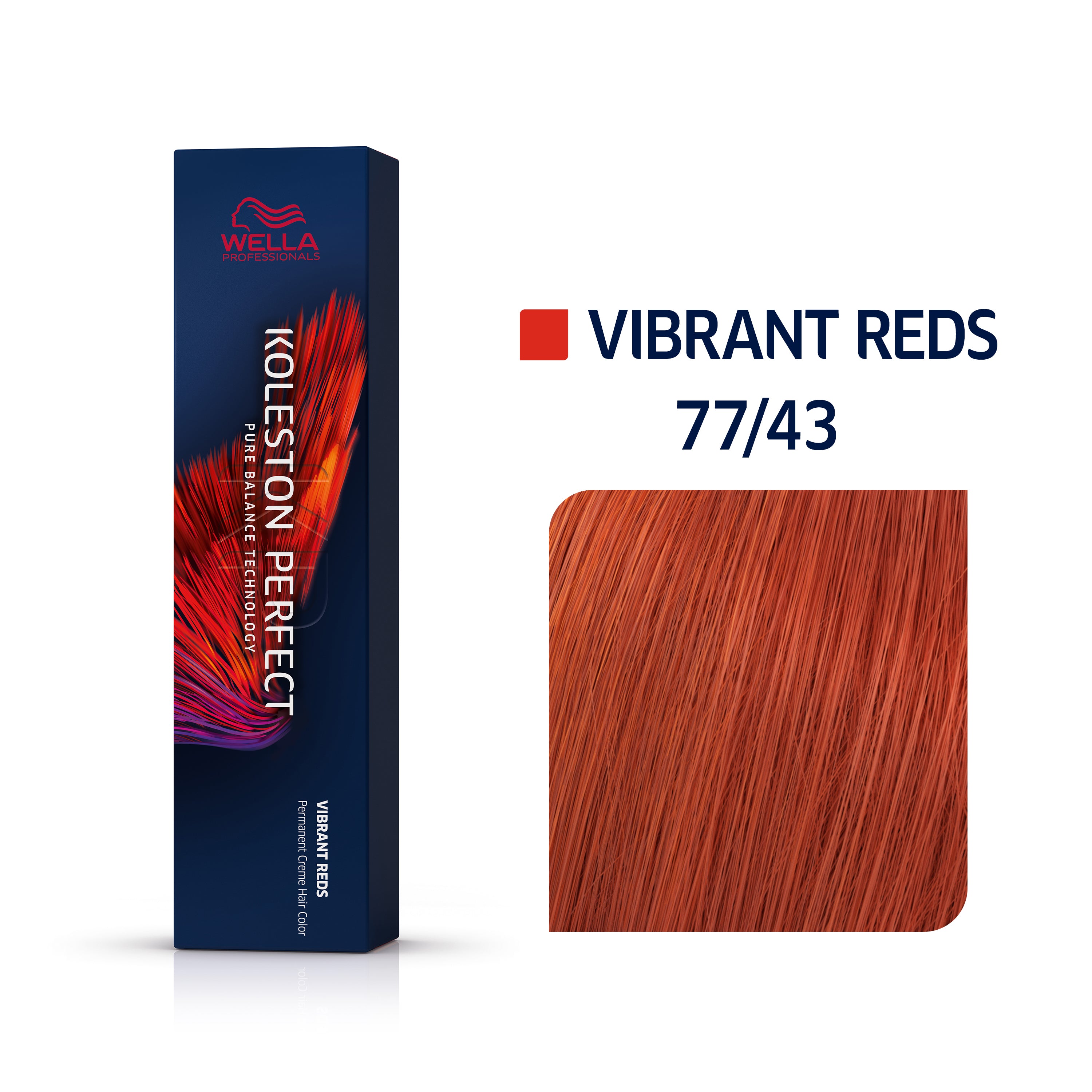 Wella Koleston Perfect Me+ Vibrant Reds 77/43 Medium Intense Red - Gold Blonde